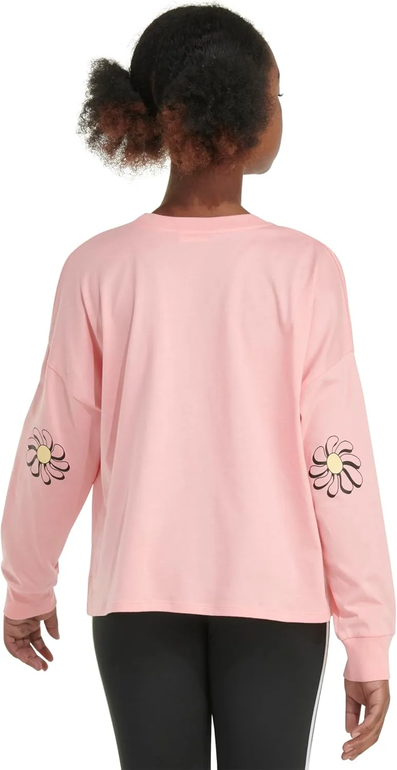 adidas Girls' Long Sleeve Waist Crew Tee T-Shirt