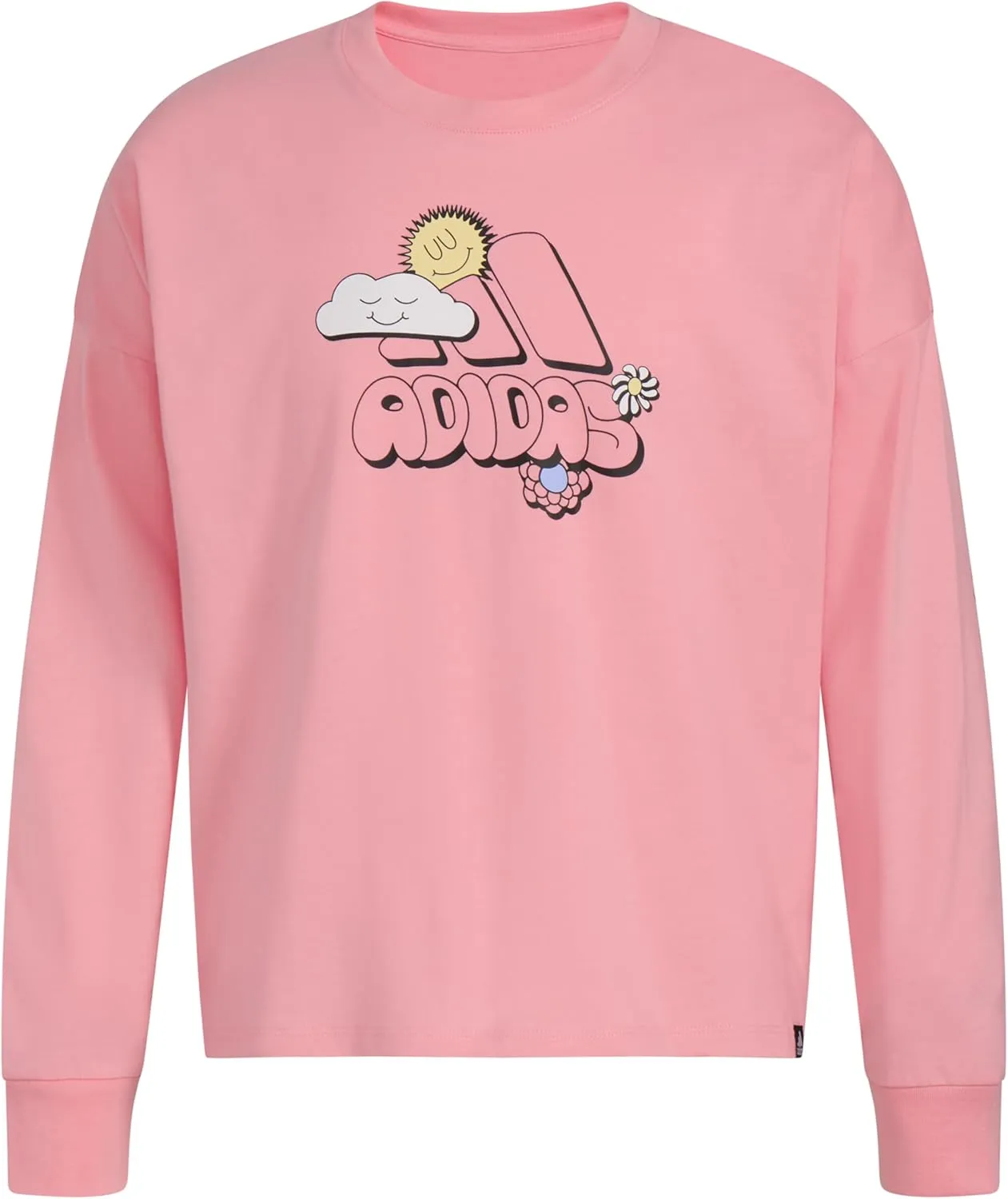 adidas Girls' Long Sleeve Waist Crew Tee T-Shirt