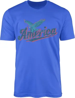 America Eagle Graphic T-Shirt  Patriotic Vintage Script Tee  Unisex 4th of July Shirt  Freedom Eagle Print