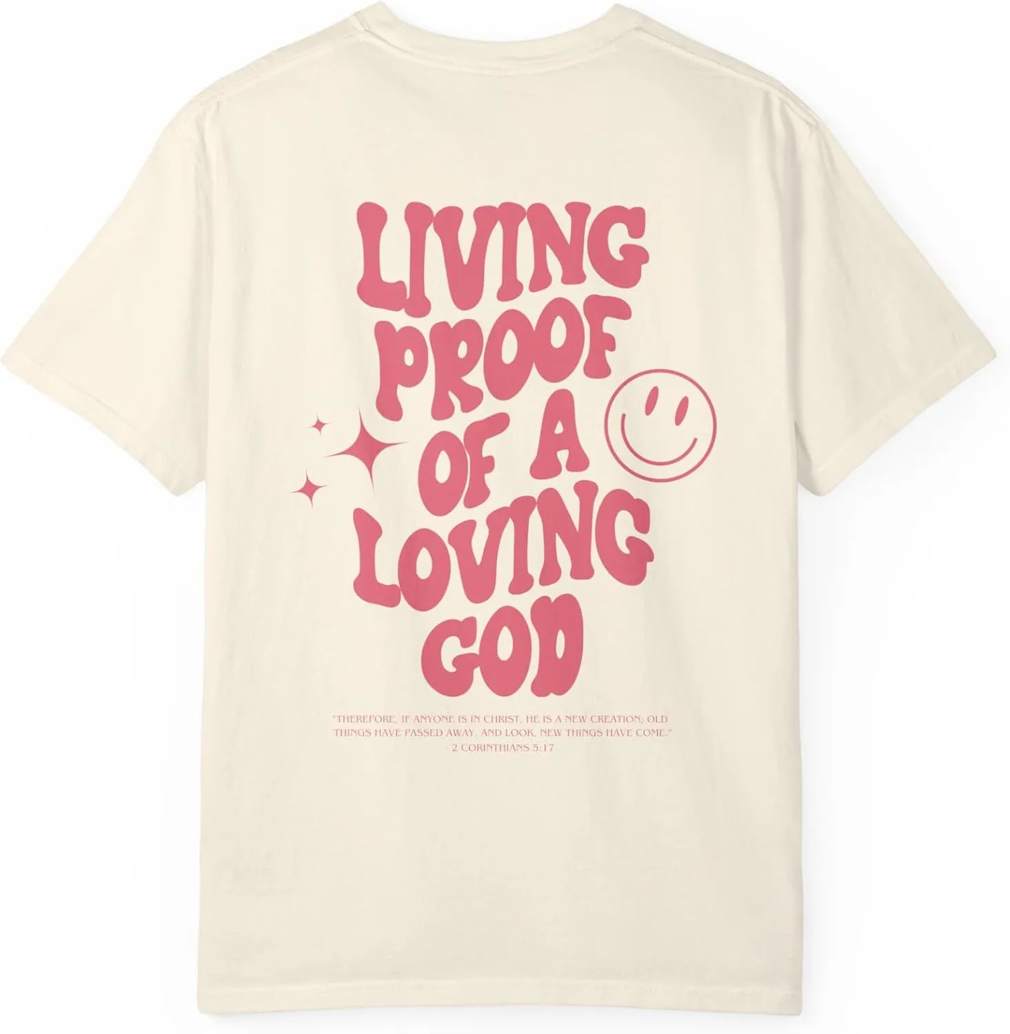 Comfort Colors Living Proof of a Loving God Shirt, Trendy Bible Verse Shirt, Oversized Jesus Tee, Smiley Face Summer T-Shirt