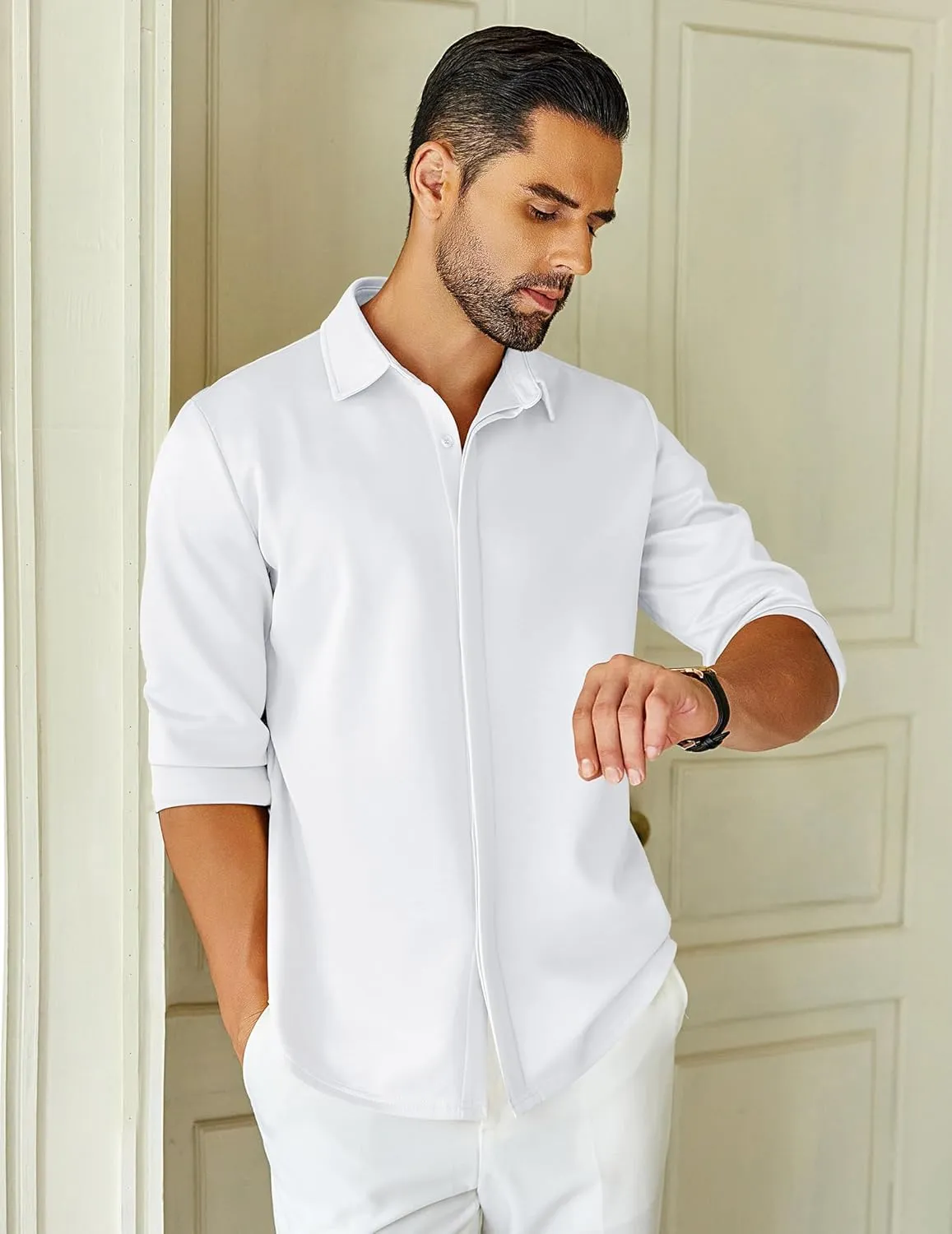 COOFANDY Mens Long Sleeve Wrinkle Free Shirts Casual Button Down Shirt Stretch Dress Shirt