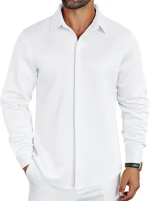 COOFANDY Mens Long Sleeve Wrinkle Free Shirts Casual Button Down Shirt Stretch Dress Shirt