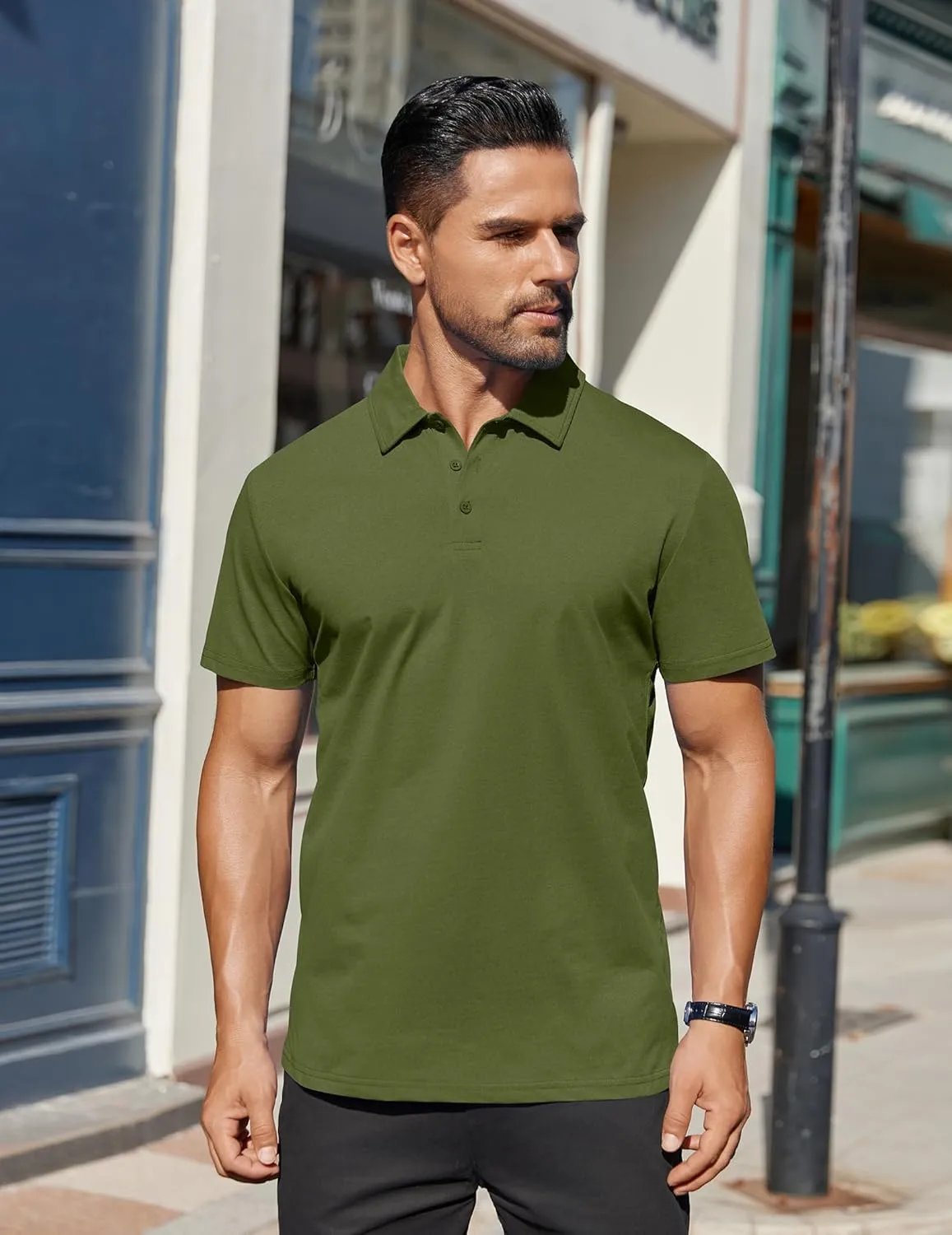 COOFANDY Men's Polo Shirts Short Sleeve Moisture Wicking Golf Shirt Fashion Casual Collared T-Shirt