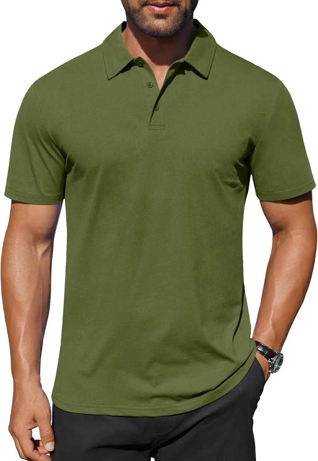 COOFANDY Men's Polo Shirts Short Sleeve Moisture Wicking Golf Shirt Fashion Casual Collared T-Shirt