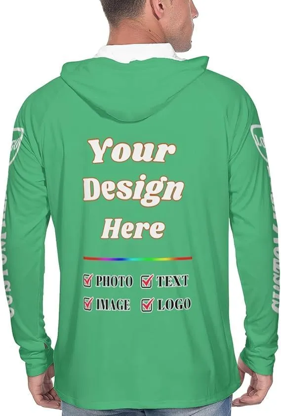 Custom Personalized Sun Protection Hoodie UV Shirt for Men Women, Customized UPF 50  Long Sleeve Tshirts Gifts