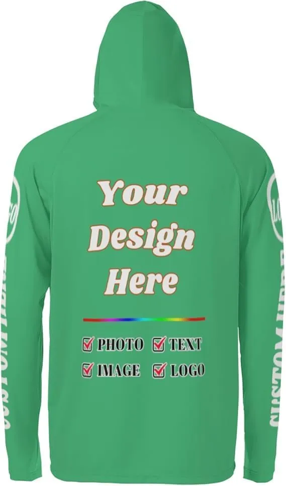 Custom Personalized Sun Protection Hoodie UV Shirt for Men Women, Customized UPF 50  Long Sleeve Tshirts Gifts