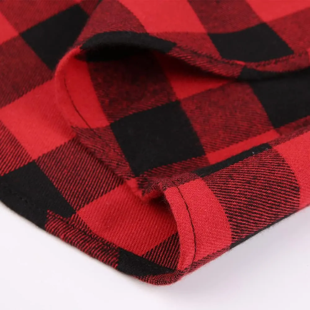 Flannel Plaid Shirt for Men - Regular-Fit Long-Sleeved Casual Button-Down Shirt