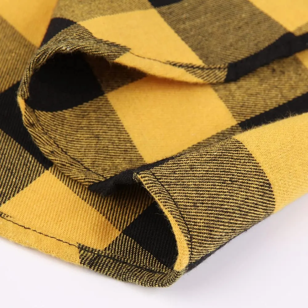 Flannel Plaid Shirt for Men - Regular-Fit Long-Sleeved Casual Button-Down Shirt