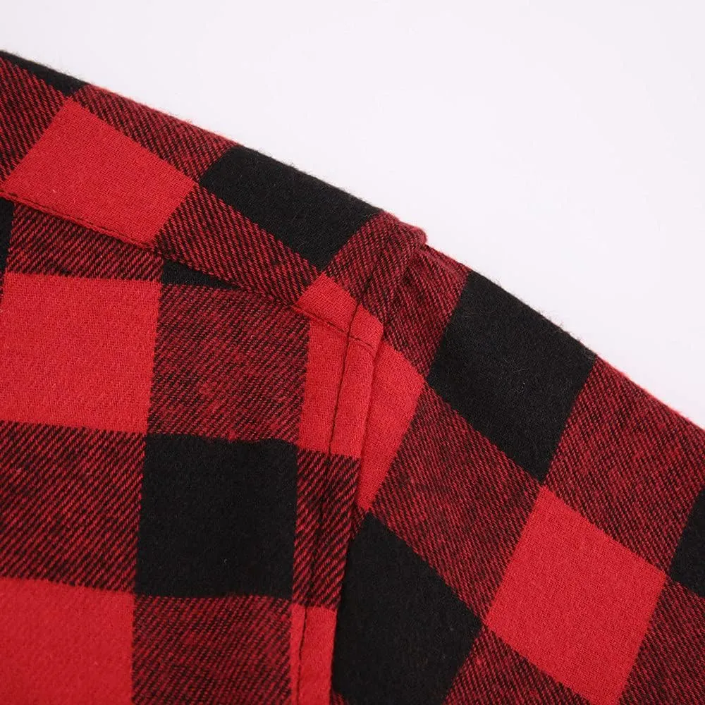 Flannel Plaid Shirt for Men - Regular-Fit Long-Sleeved Casual Button-Down Shirt
