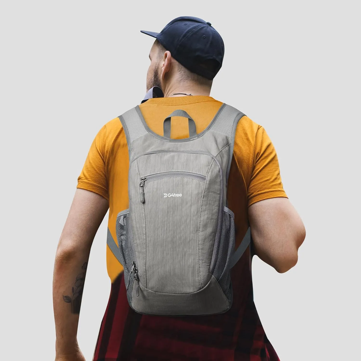 G4Free 15L Hiking Daypack Lightweight Travel Backpack Packable Outdoor Casual Foldable Shoulder Bag (Grey)