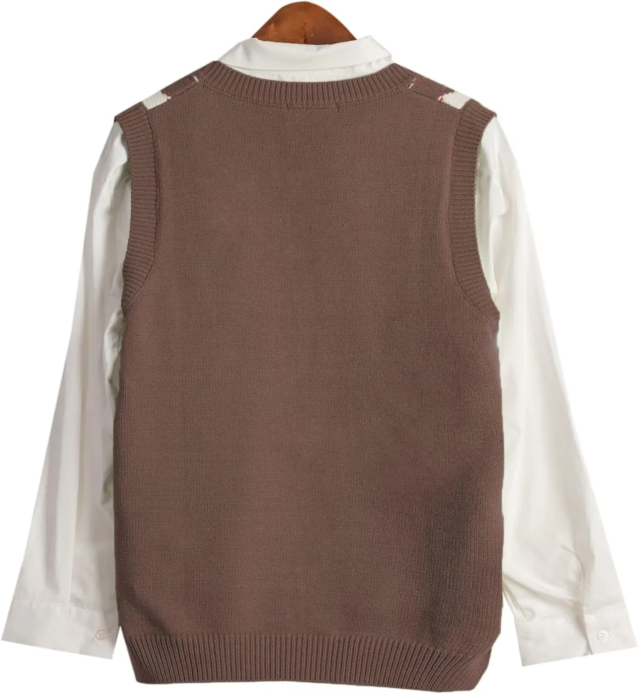 Hyipels Sweater Vest Women,Sleeveless V Neck Argyle Plaid Long Preppy Loose Knitted Casual School Sweaters Tank Top