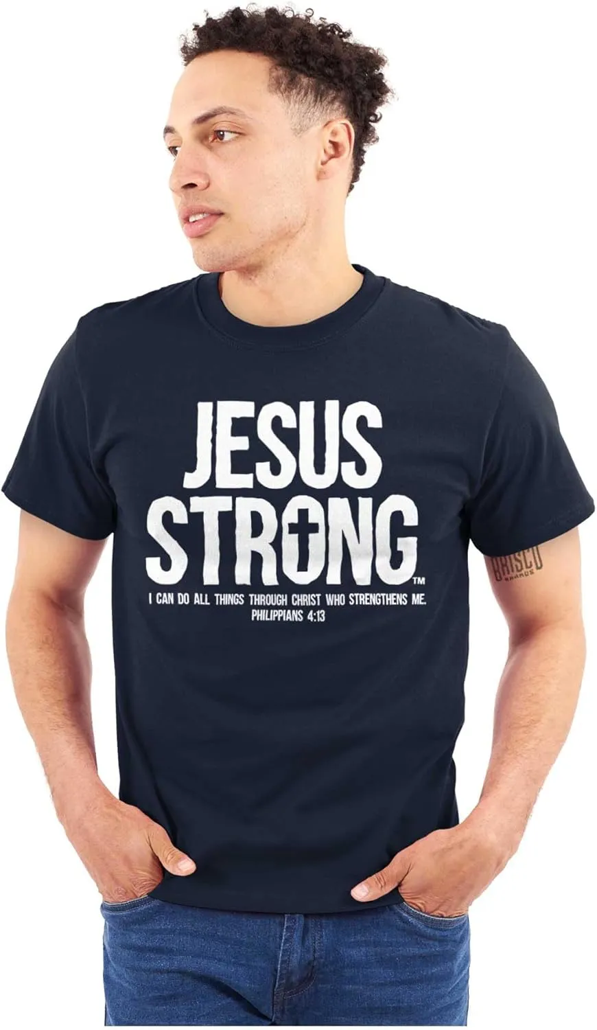 Jesus Strong Philippians 4:13 Bible Graphic T Shirt Men or Women