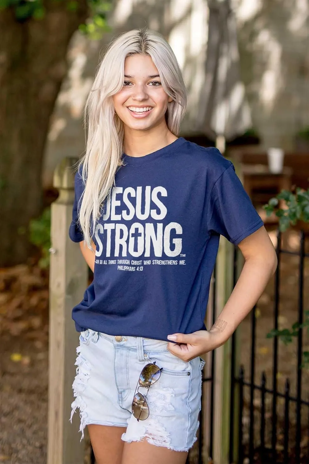 Jesus Strong Philippians 4:13 Bible Graphic T Shirt Men or Women