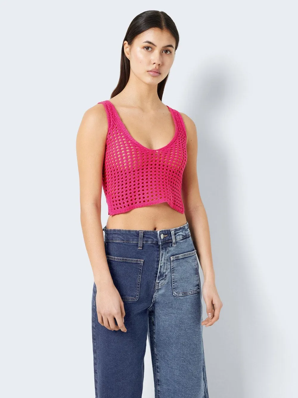 Knitted top Noisy may Hope, fuchsia