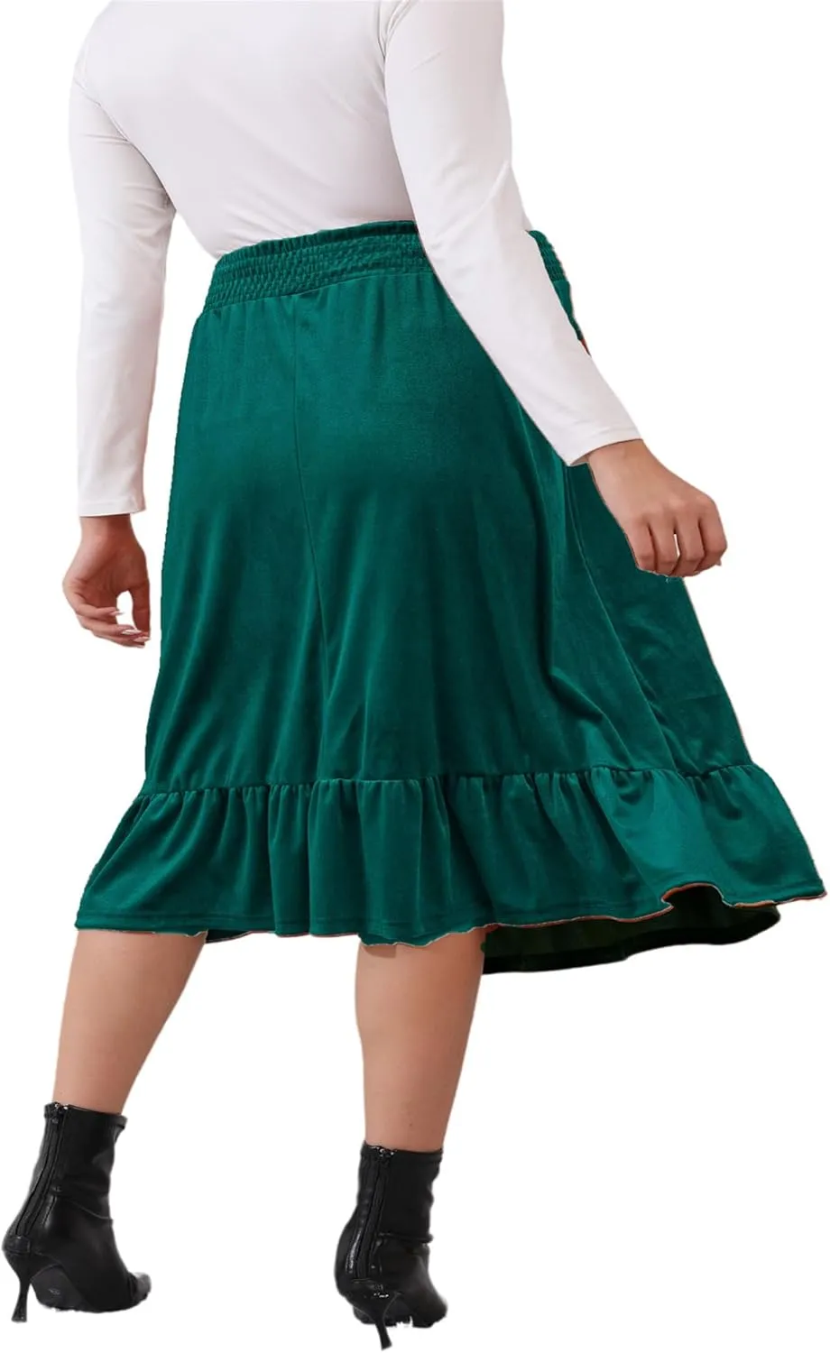 Maternity Skirt Women's High Waist Maternity Skirts Ruffled Tiered Casual A Line Swing Boho Skirts for Women