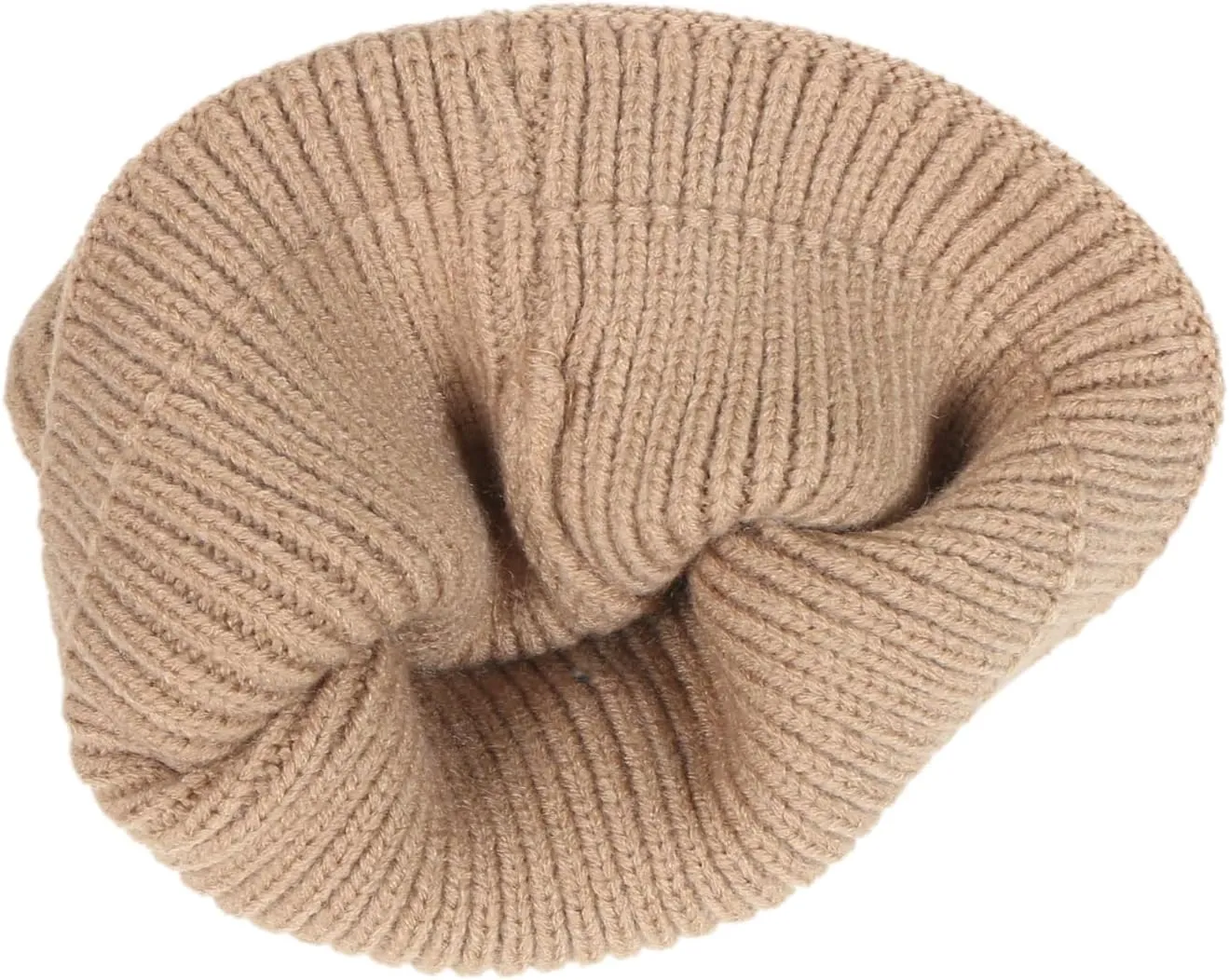 Men Women Plain Color Rib Knitted Beanie Winter Hat Warm Stretchable
