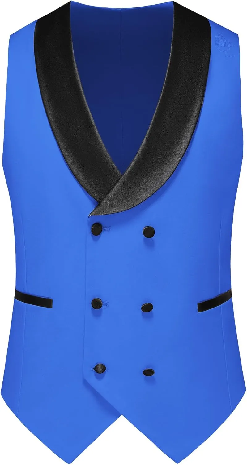Men's Slim Fit 3-Piece Suit Set - Formal Wedding Tuxedo Suit with Blazer, Vest & Pants for Prom, Business