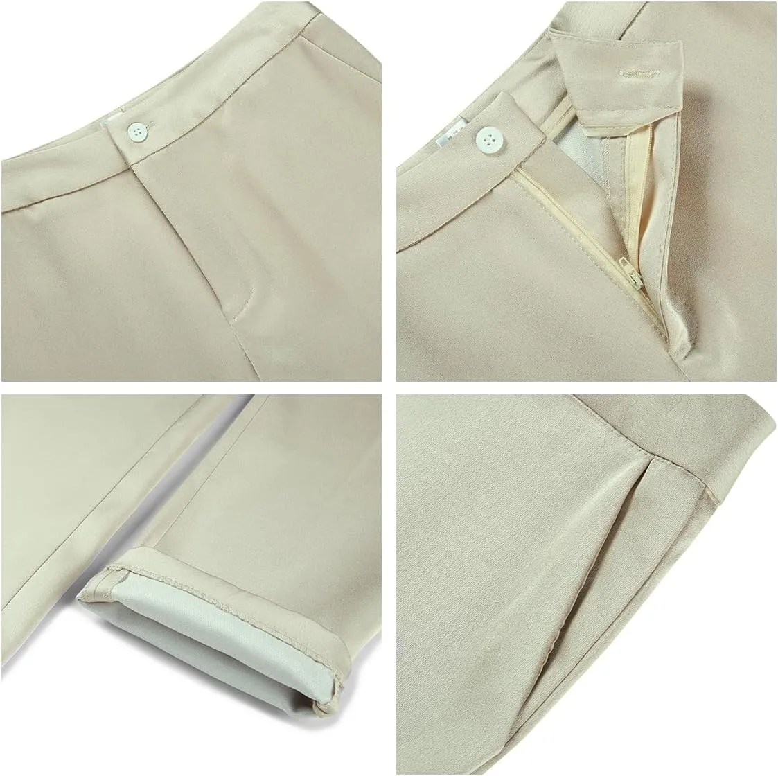 MODFUL Women's 2 Piece Business Suit Set One Button Solid Color Blazer Trouser Suit