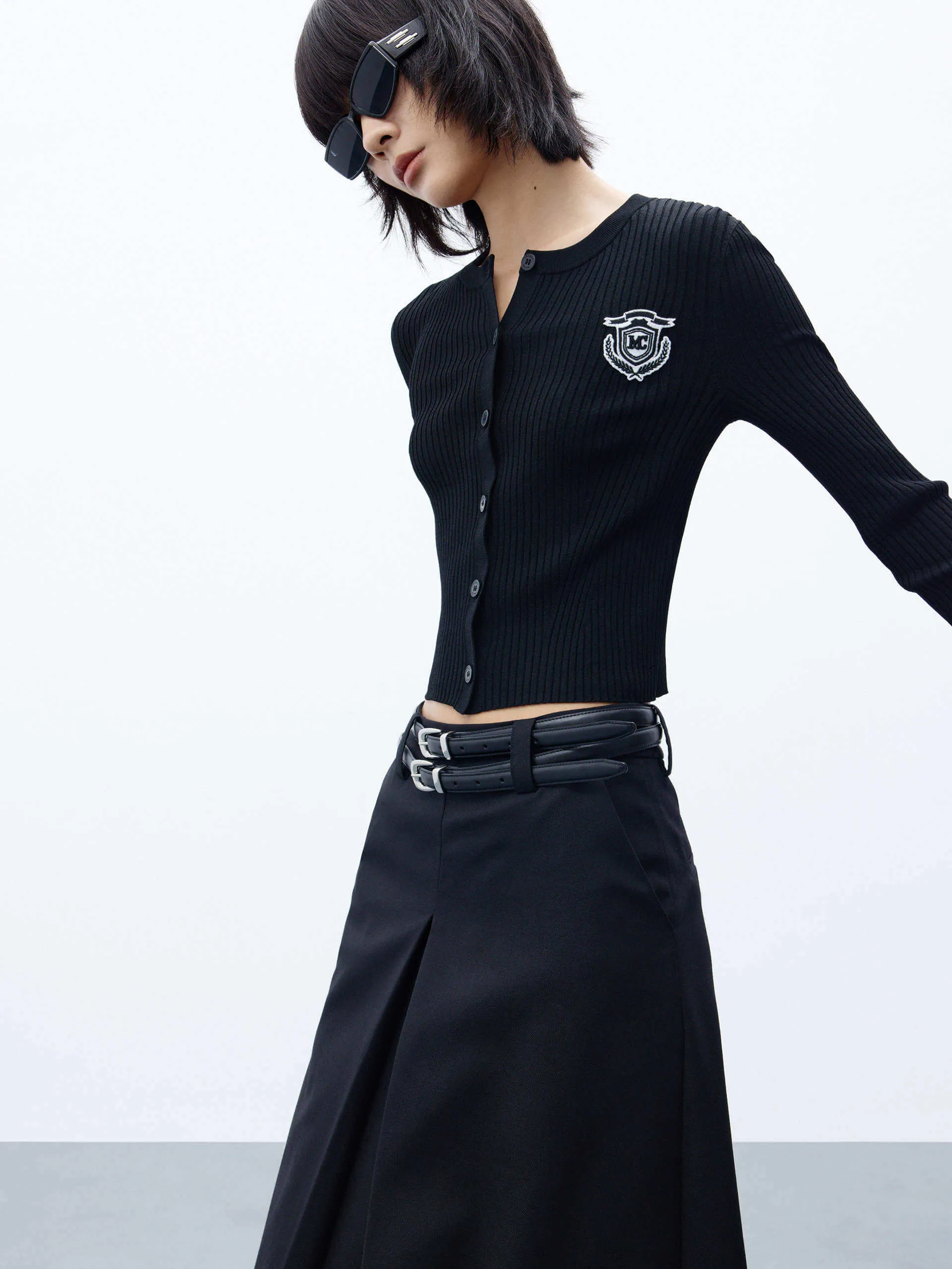 Slim Fit Ribbed Knit Cardigan