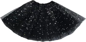Sparkle Tutu Skirts for Women Fashion Lightweight Layered Dance Mini Skirt Elegant Princess Solid Color Ballet Skirt