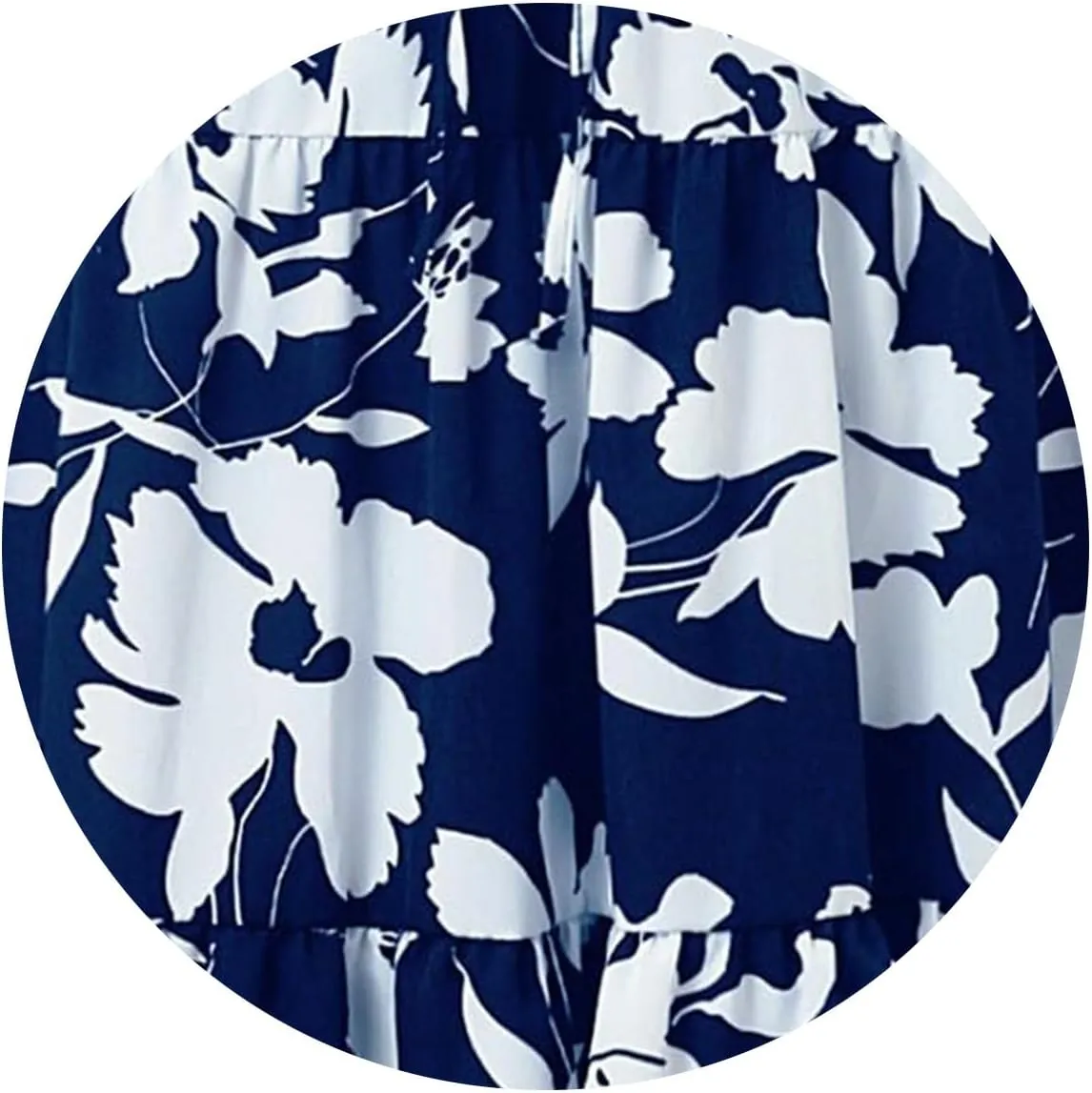 Summer Midi Skirts for Women Fashion Floral Print Elastic High Waist Ruffle Hem Skirt Casual Flowy Color Block Skirt