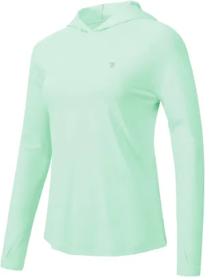 TBMPOY Womens UPF 50  Sun Protection Hoodie Shirt Long Sleeve Fishing Hiking Outdoor UV Shirt Lightweight