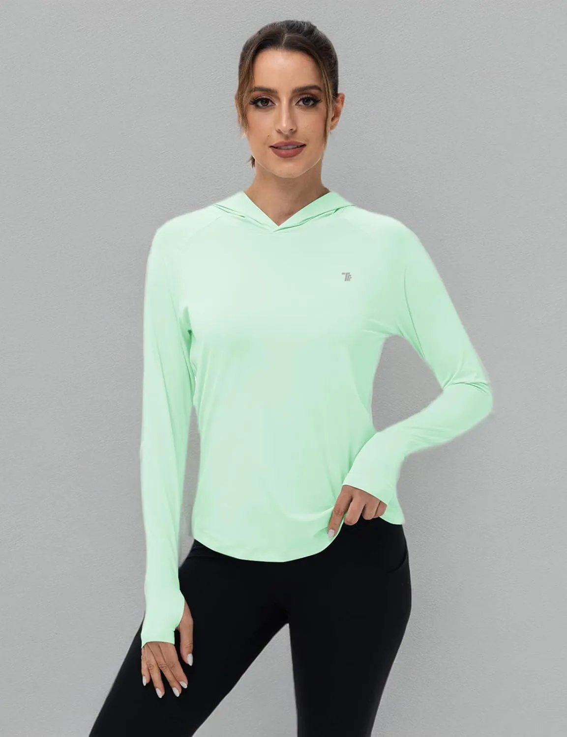 TBMPOY Womens UPF 50  Sun Protection Hoodie Shirt Long Sleeve Fishing Hiking Outdoor UV Shirt Lightweight
